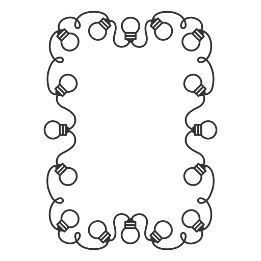 Black and white drawing of a frame with ornaments PNG Design