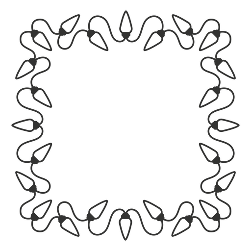 Imagen en blanco y negro de un marco cuadrado con luces. Diseño PNG