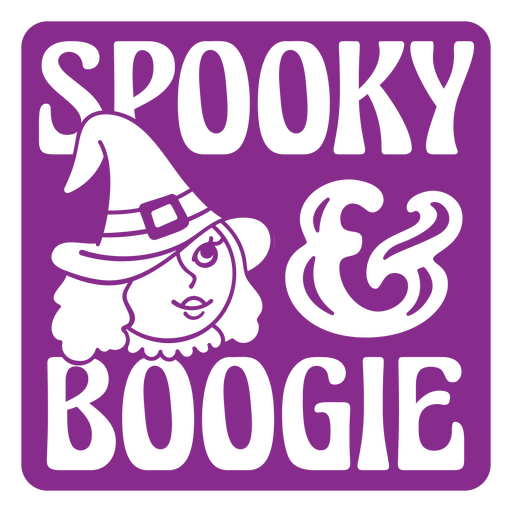 Spooky and boogie logo on a purple background PNG Design