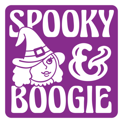 Spooky And Boogie Logo On A Purple Background PNG & SVG Design For T-Shirts