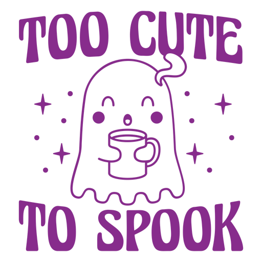 Playful cute ghost holding coffee design for t-shirt PNG Design