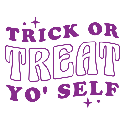 Playful halloween quote design featuring treat yourself phrase PNG Design