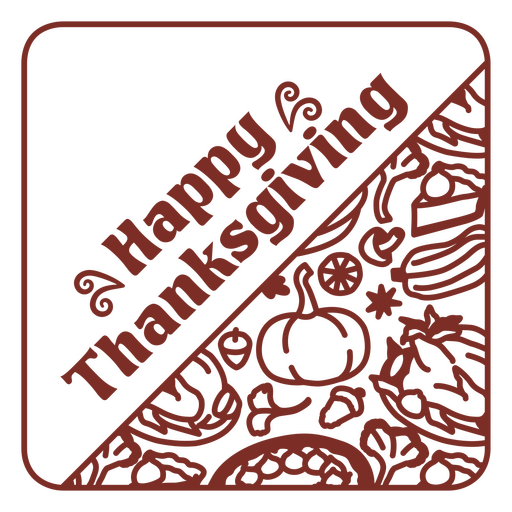 Happy thanksgiving design with a red background PNG Design