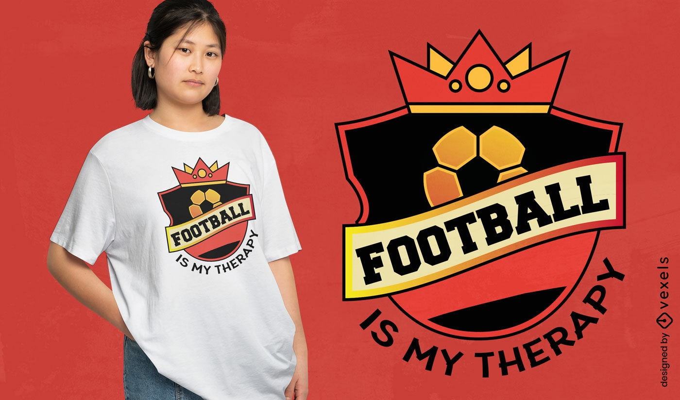 El fútbol es mi diseño de camiseta de insignia de terapia.