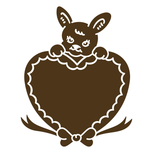 Brauner Hase hält ein Herz PNG-Design