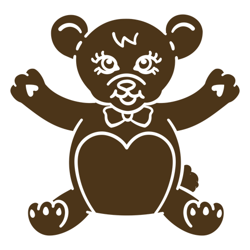 Brauner Teddyb?r mit Fliege PNG-Design