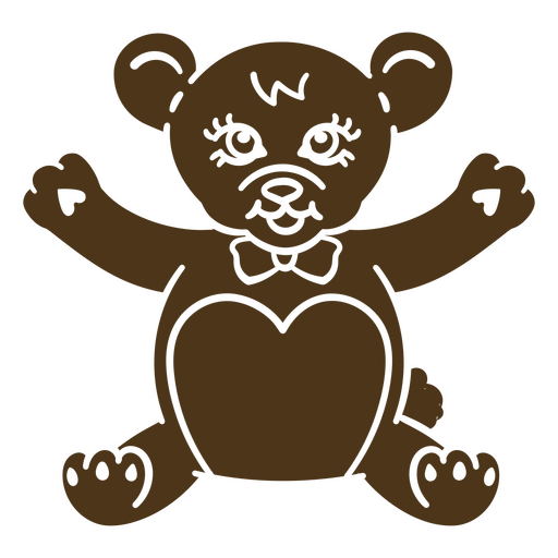 Urso de pelúcia marrom com gravata borboleta Desenho PNG