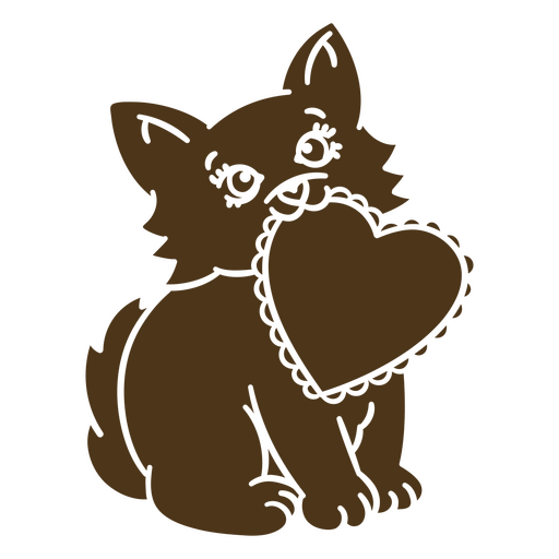 Lindo diseño de cachorro sosteniendo un corazón Diseño PNG