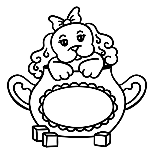 Cachorro fofo em um design de jarra caprichoso Desenho PNG