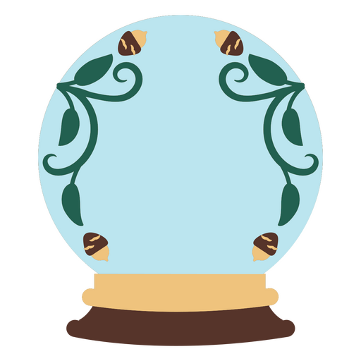 Snow globe with leaves and acorns PNG Design