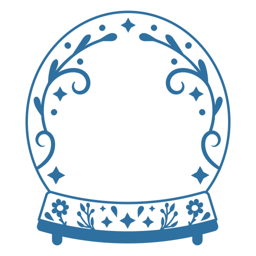 Design elegante de moldura para globo de neve Desenho PNG