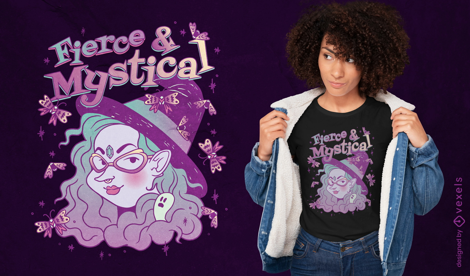 Fierce and magical witch t-shirt design