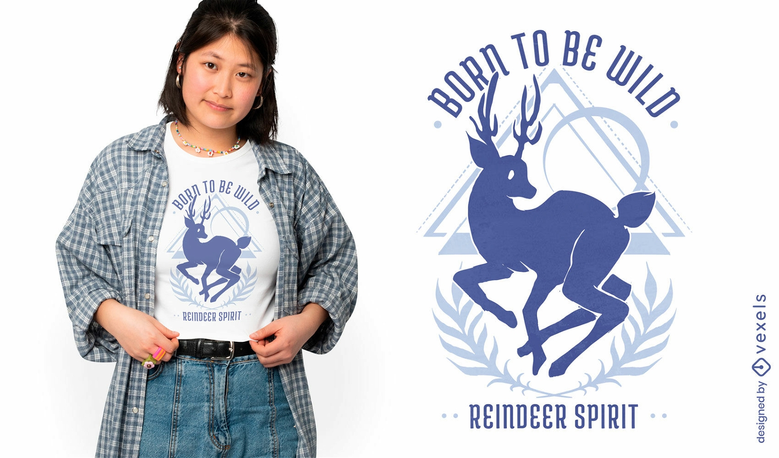 Design de camiseta com espírito de rena