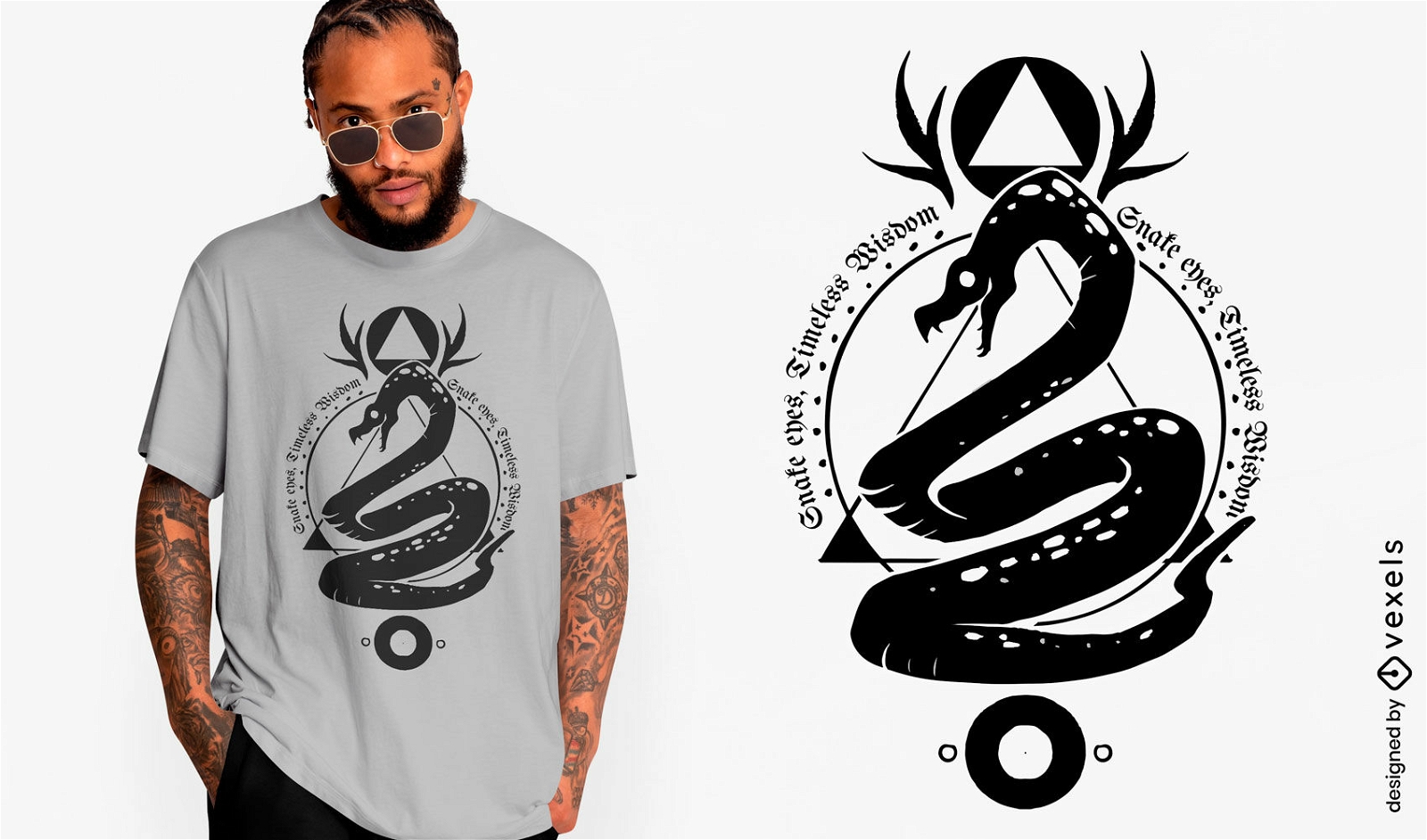 Design de camiseta de cobra escura