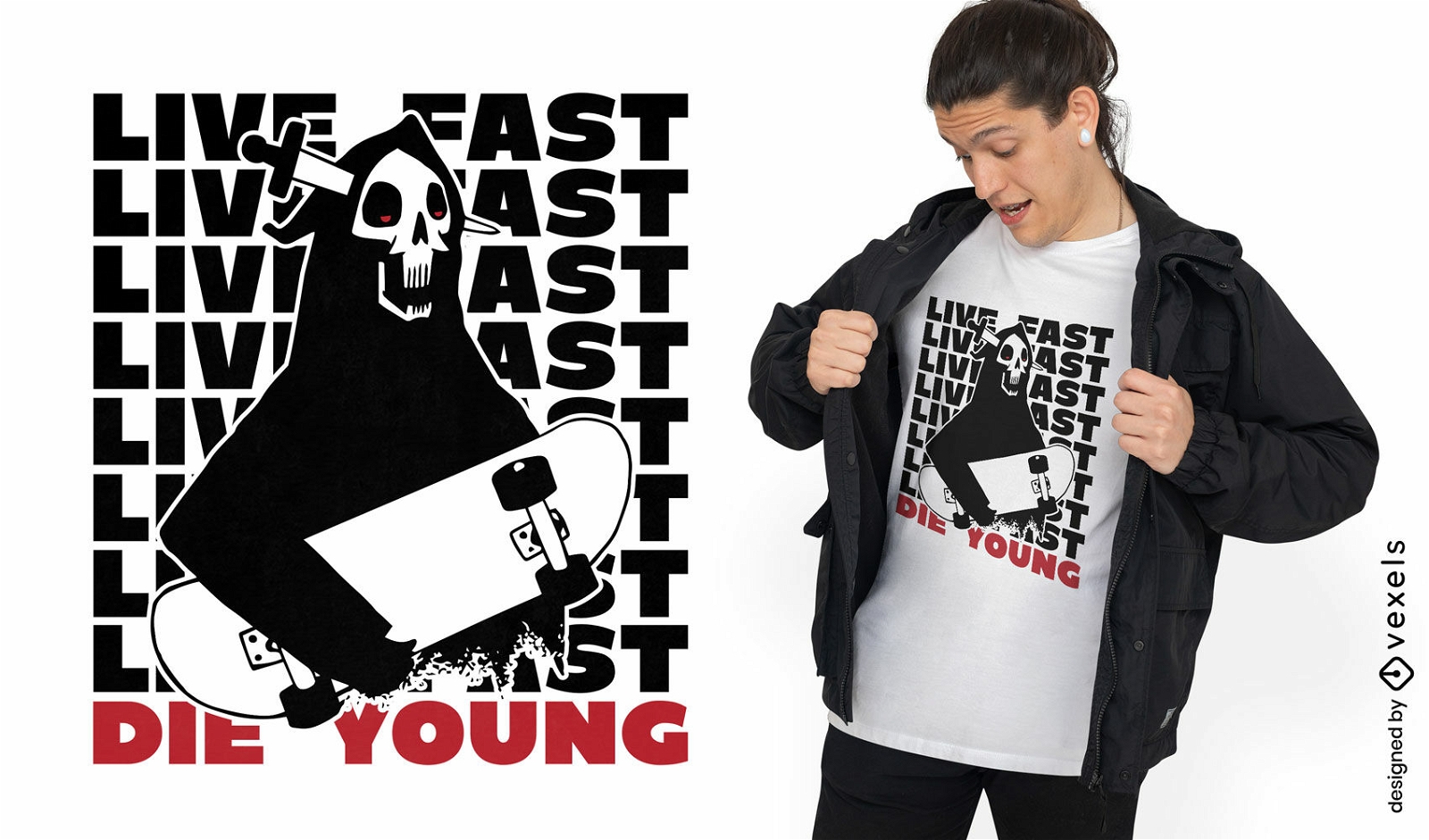 Vive rápido muere joven diseño de camiseta