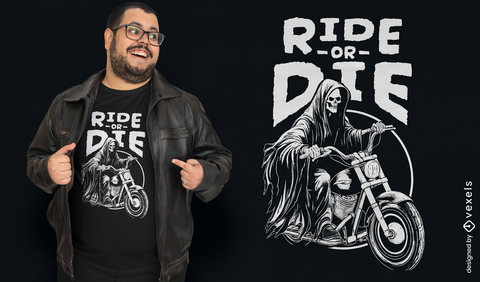 Diseño de camiseta Ride or Die Reaper