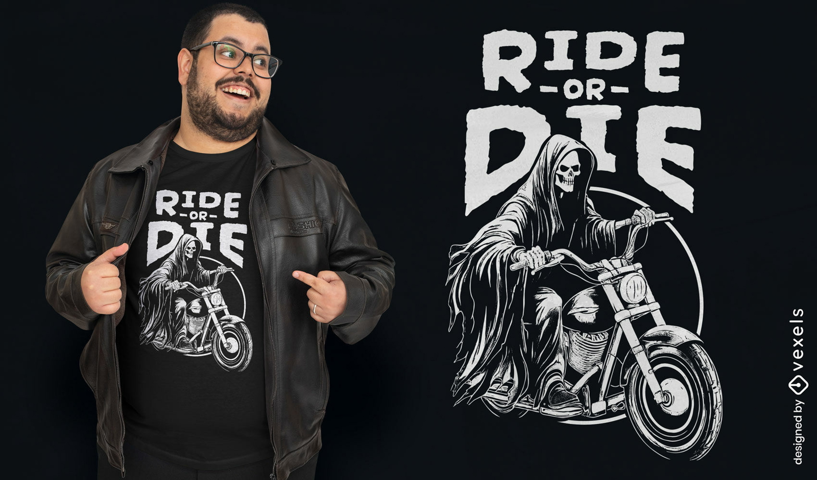 Ride or die ceifador design de camiseta