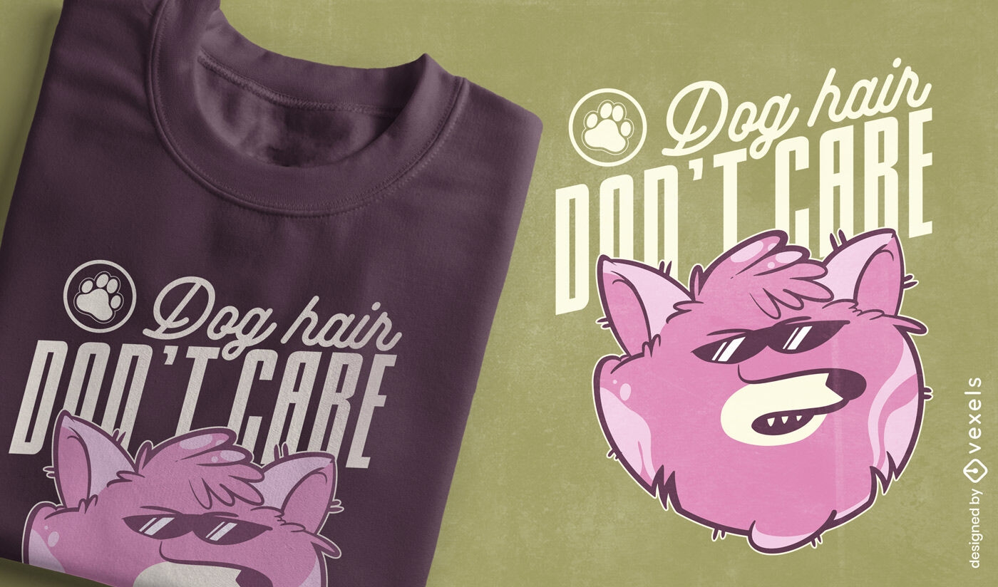 Pêlo de cachorro não se importa com design de camiseta