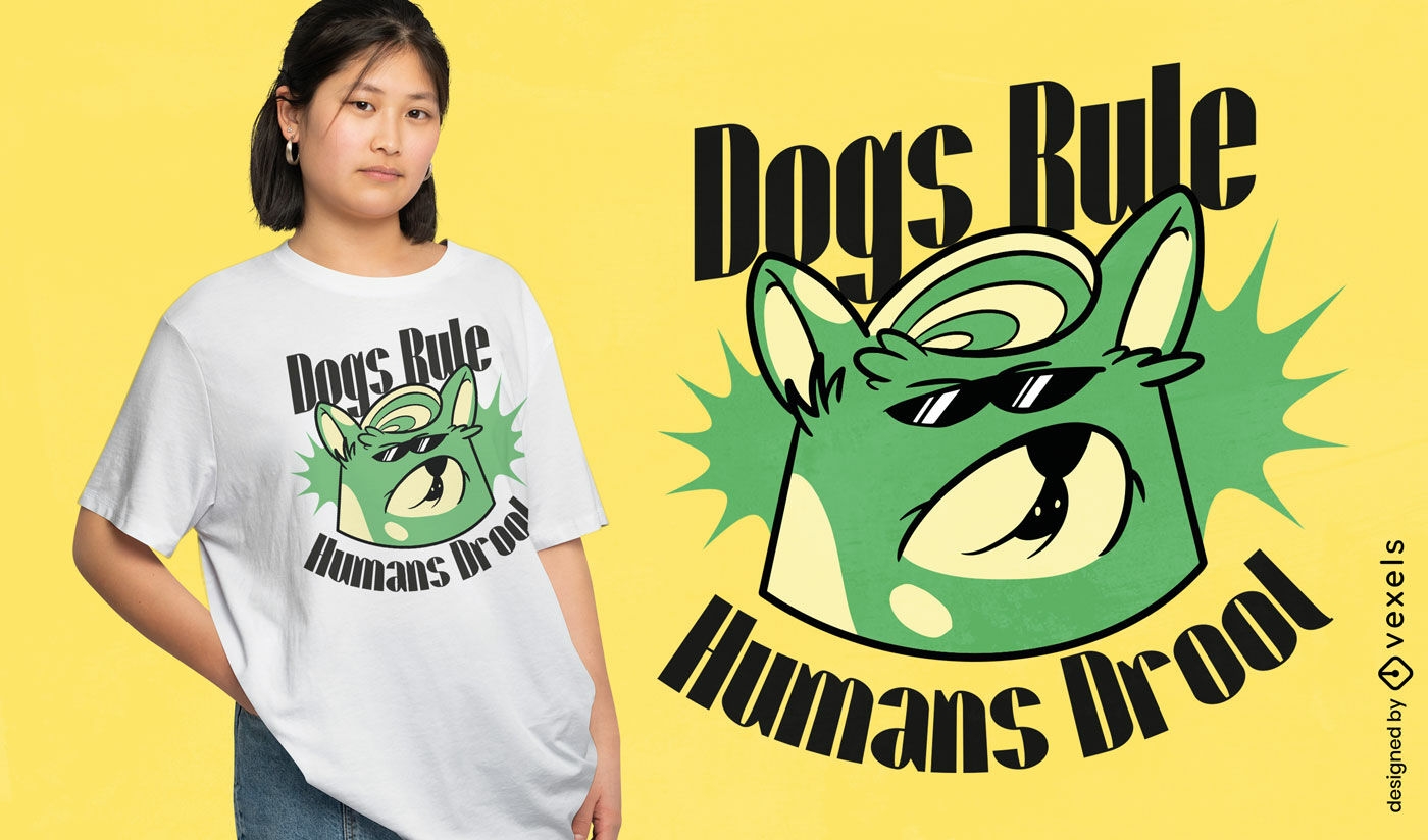 Design de camiseta de regra de cães