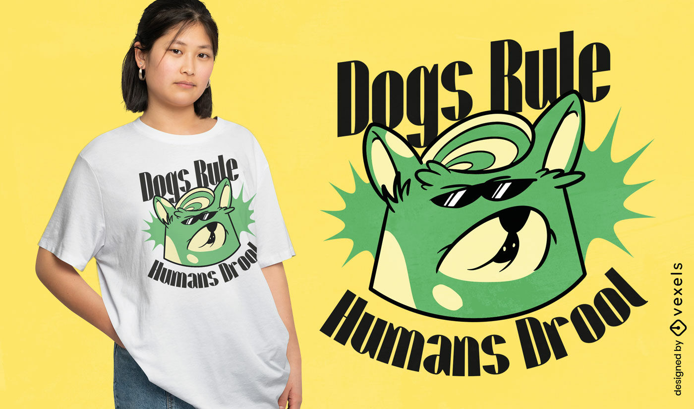 Diseño de camiseta de regla de perros.