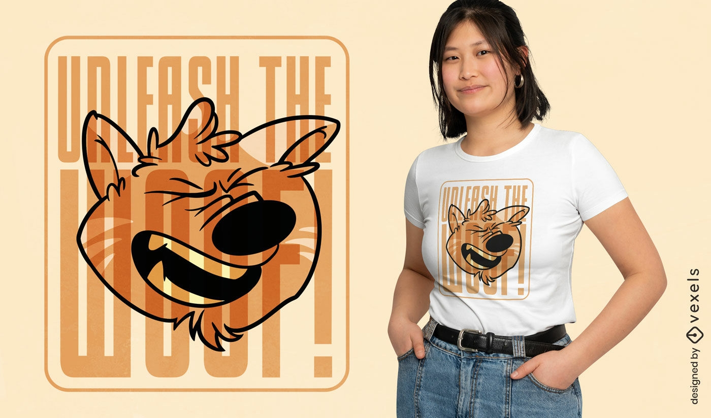 Entfesseln Sie das Woof-Zitat-T-Shirt-Design