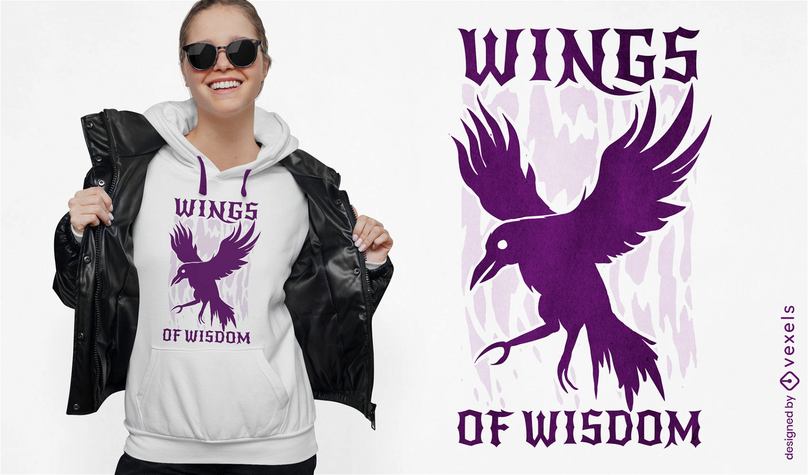 Design de camiseta com citação de sabedoria de corvo escuro