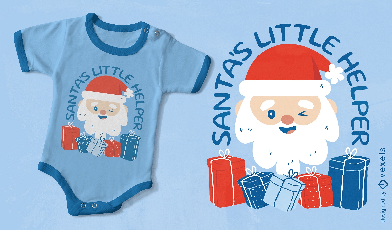Diseño de camiseta del pequeño ayudante de Papá Noel
