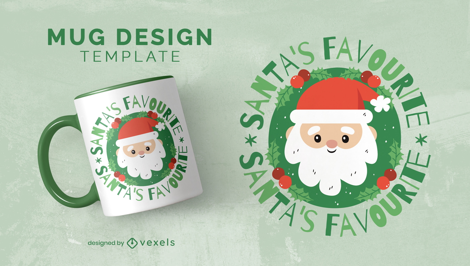 Santa claus cute holiday mug design