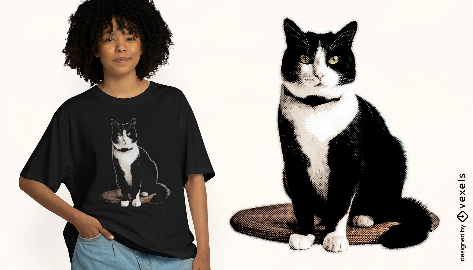 Tuxedo cat t-shirt design