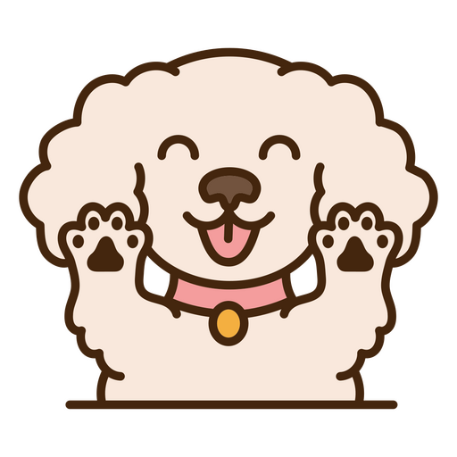 White poodle with its paws up PNG Design