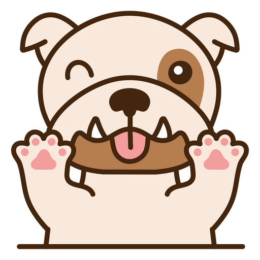 Bulldogge hält einen Donut mit offenem Mund PNG-Design