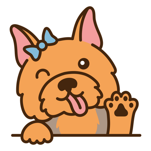Cartoon dog with a tongue sticking out PNG Design