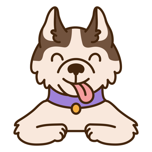 Cachorro Husky com a língua de fora Desenho PNG