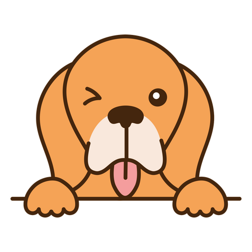 Cachorro Beagle com a língua de fora Desenho PNG