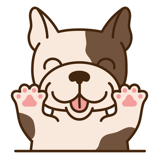 Cartoon dog with its paws up PNG Design
