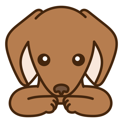 Cachorro bassê marrom com as patas levantadas Desenho PNG