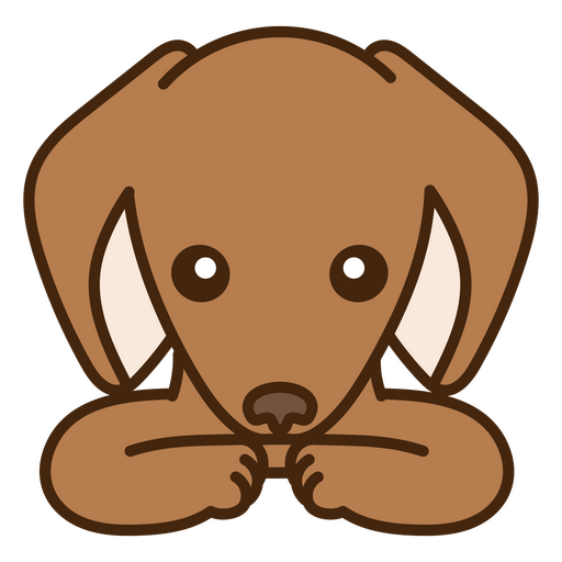 Perro salchicha marrón con las patas arriba Diseño PNG
