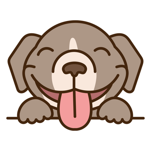 Dog with its tongue out sticking out of its mouth PNG Design