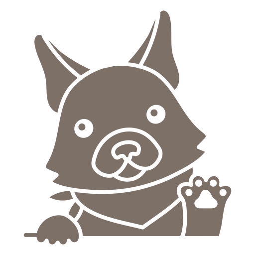 Brown dog with paws and a bandana PNG Design