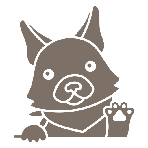 Perro marrón con patas y pañuelo. Diseño PNG