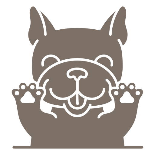 Französische Bulldogge mit erhobenen Pfoten PNG-Design