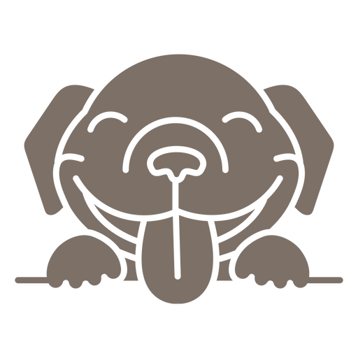 Ilustração fofa de um cachorro sorrindo Desenho PNG