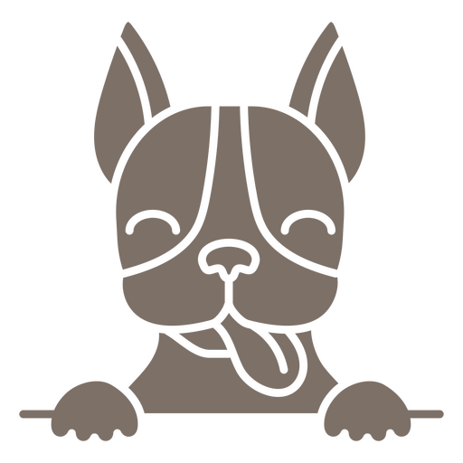 Brown dog with its tongue out PNG Design