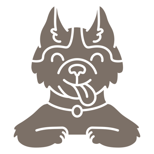 Dog with its tongue out is sitting PNG Design