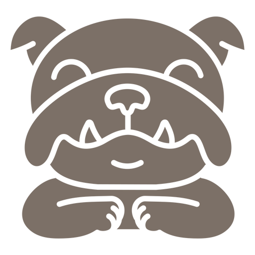 Bulldog marrón sentado Diseño PNG