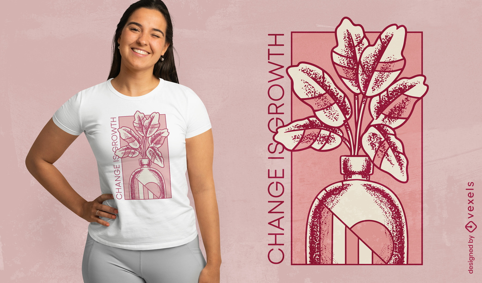 Diseño de camiseta de flor de cita de crecimiento.