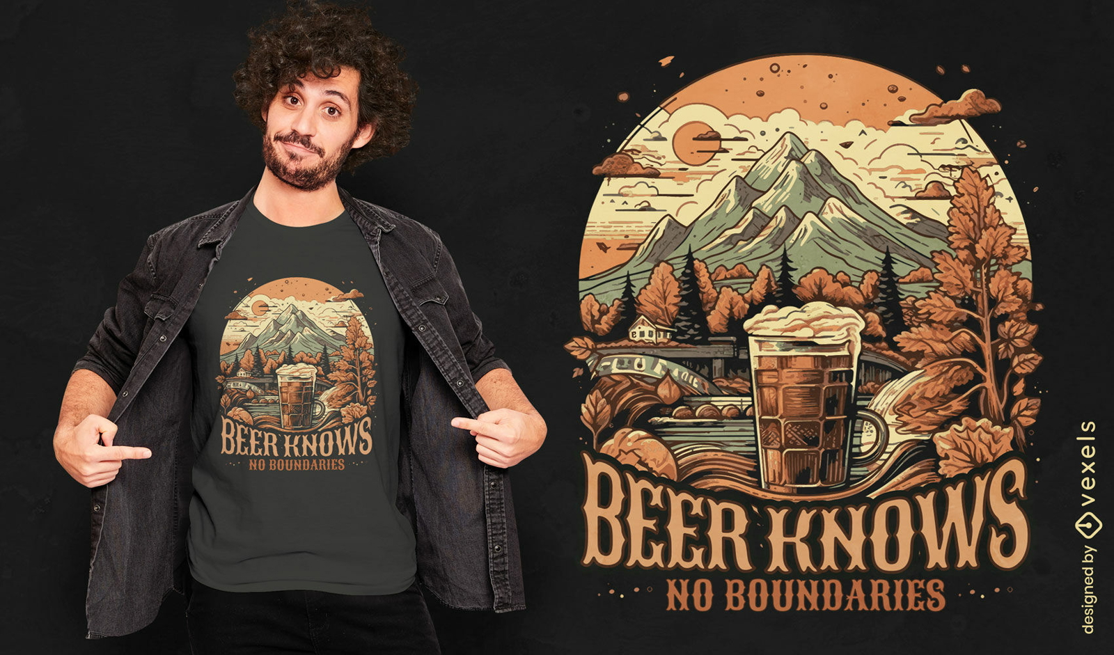 A cerveja não conhece limites design de camiseta oktoberfest