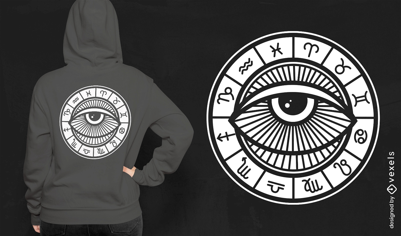 Design de camiseta de olho do zodíaco