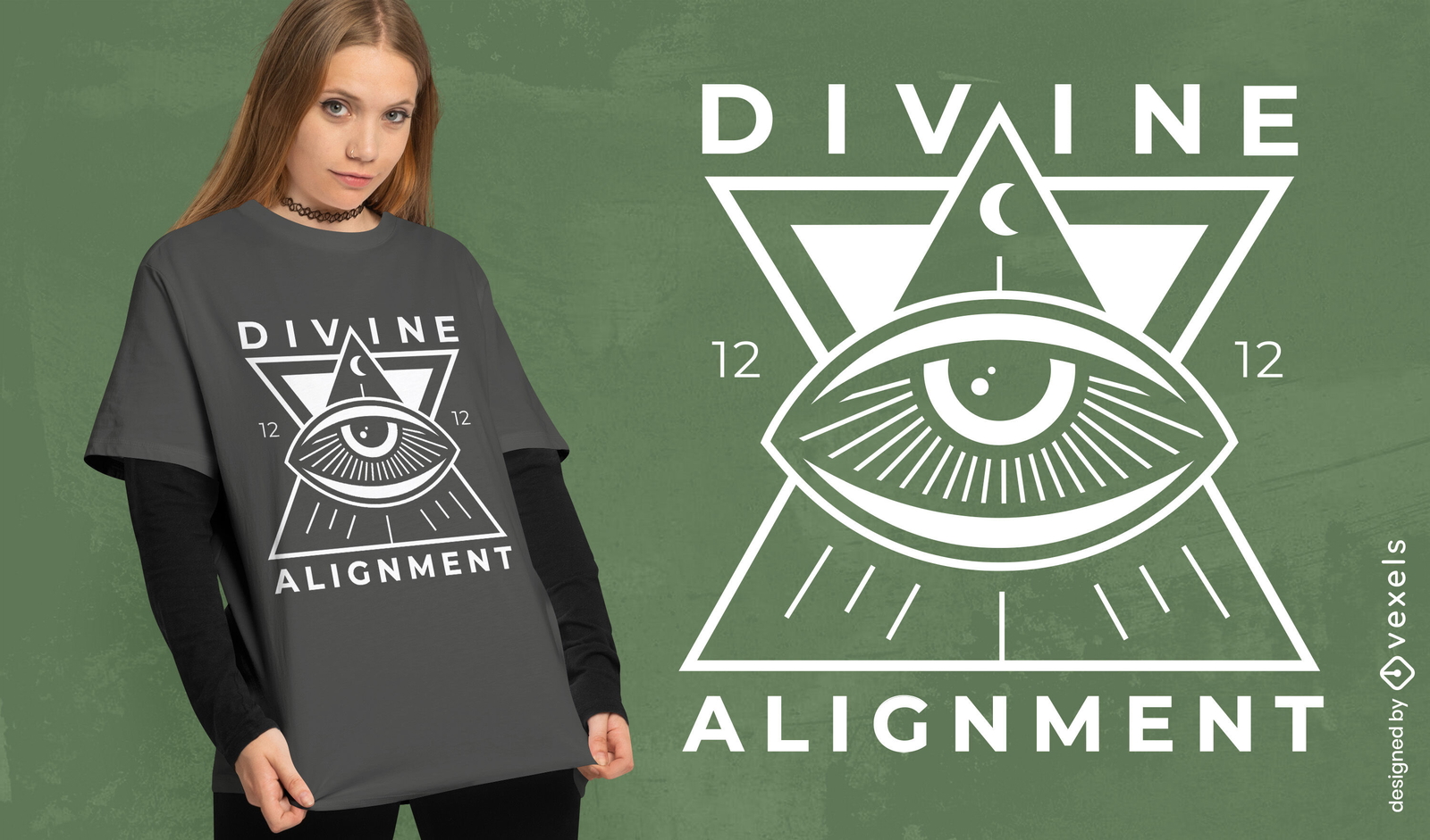 Diseño de camiseta de alineación divina.