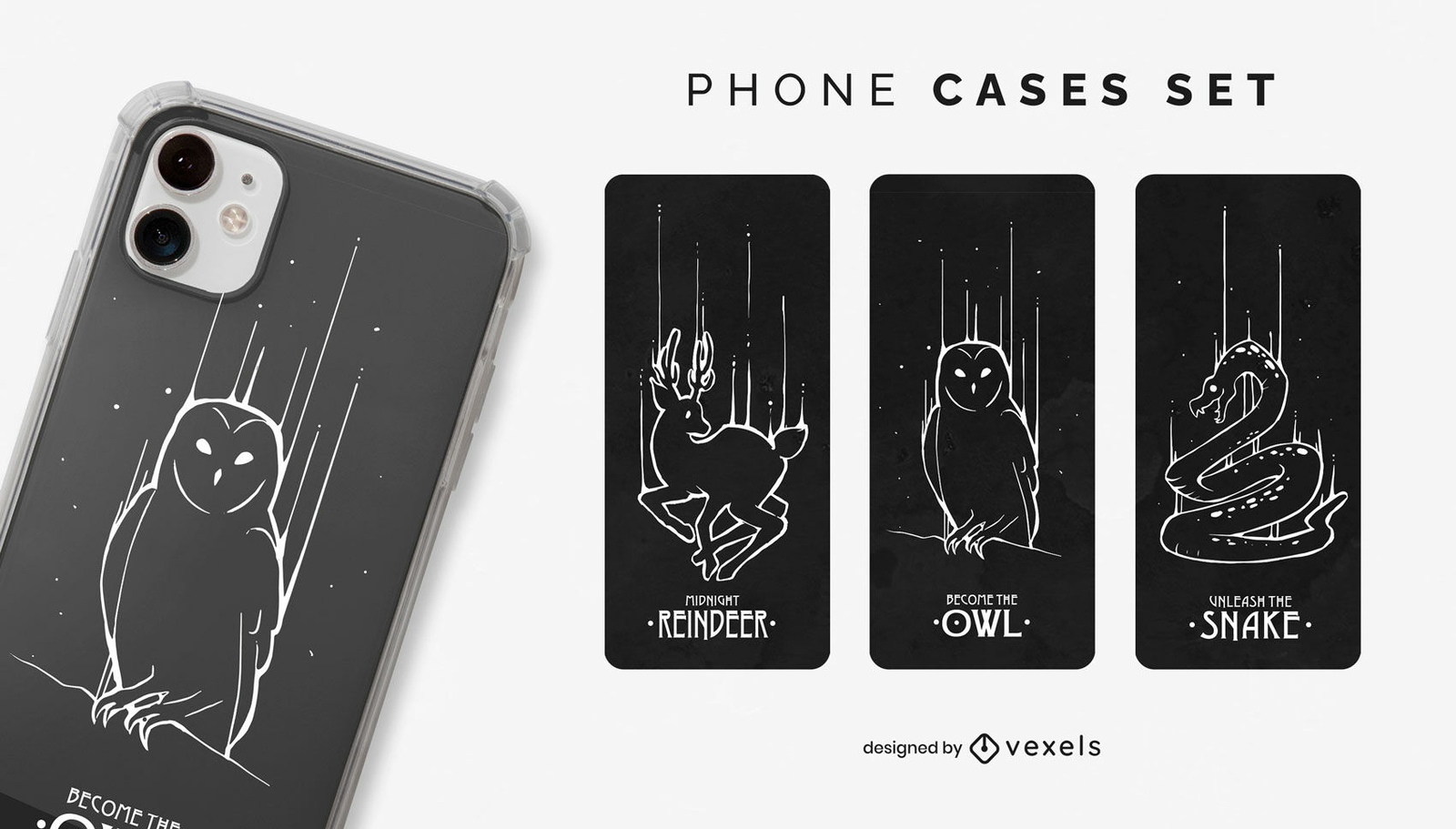 Juego de fundas para teléfono con diseño de animales